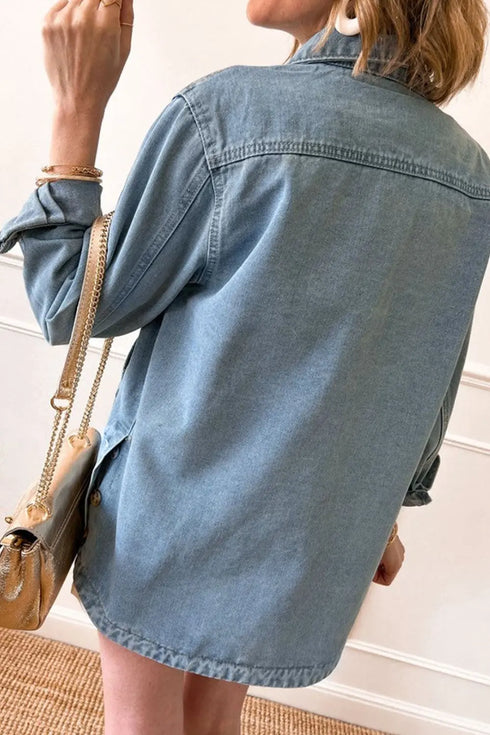 'Arlet' Oversized Distressed Denim Jacket - Celes Fashion